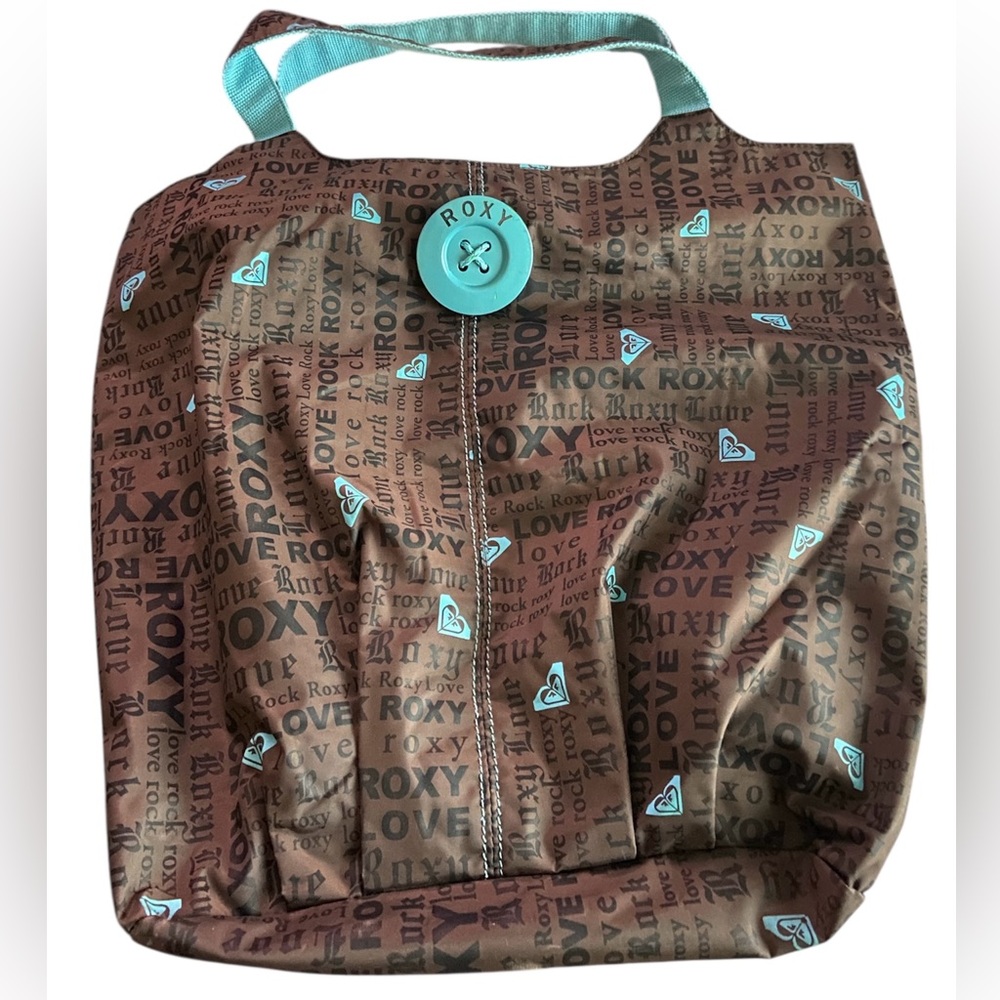 ROXY Brown and Green Tote Bag
